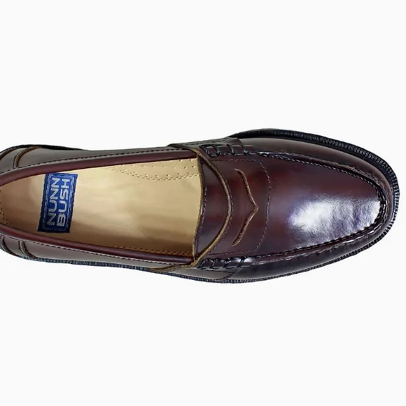 Nunn Bush® Lincoln Men's Penny Loafers Burgundy color - Picture 3 of 6